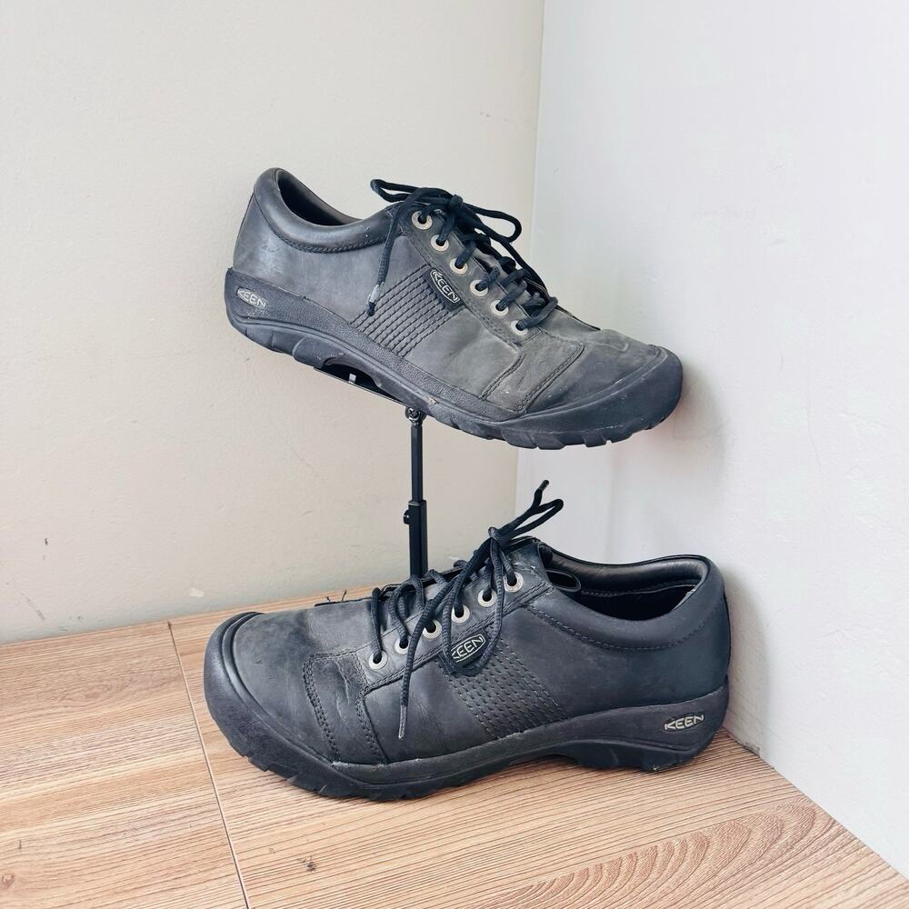 KEEN Men's Austin casual shoes in black leather Size 12